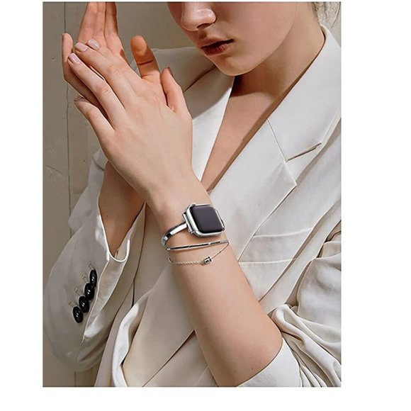 NEW Luxury Adjustable Diamond Steel Bracelet band For Apple Watch - Silver - Picture 5 of 8